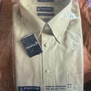 Stafford Men's Tan Blazer Shirt